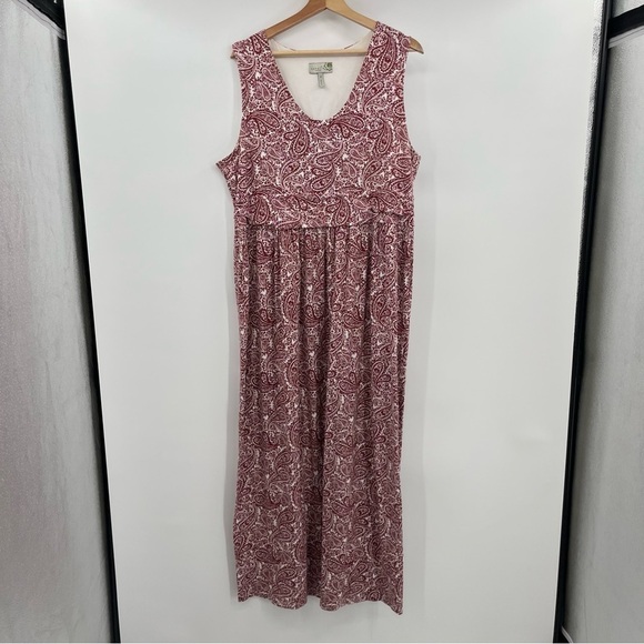 Sahalie Red White Paisley Maxi Dress - Picture 1 of 9